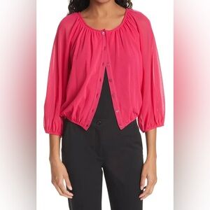 FUZZI JEAN PAUL GAULTIER Blouson Sleeve Cardigan Pink Size Medium EUC